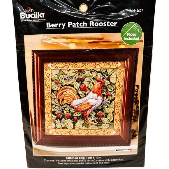 Bucilla Berry Batch Rooster Counted Cross Stitch Kit - New/Sealed (2011) - Picture 1 of 7